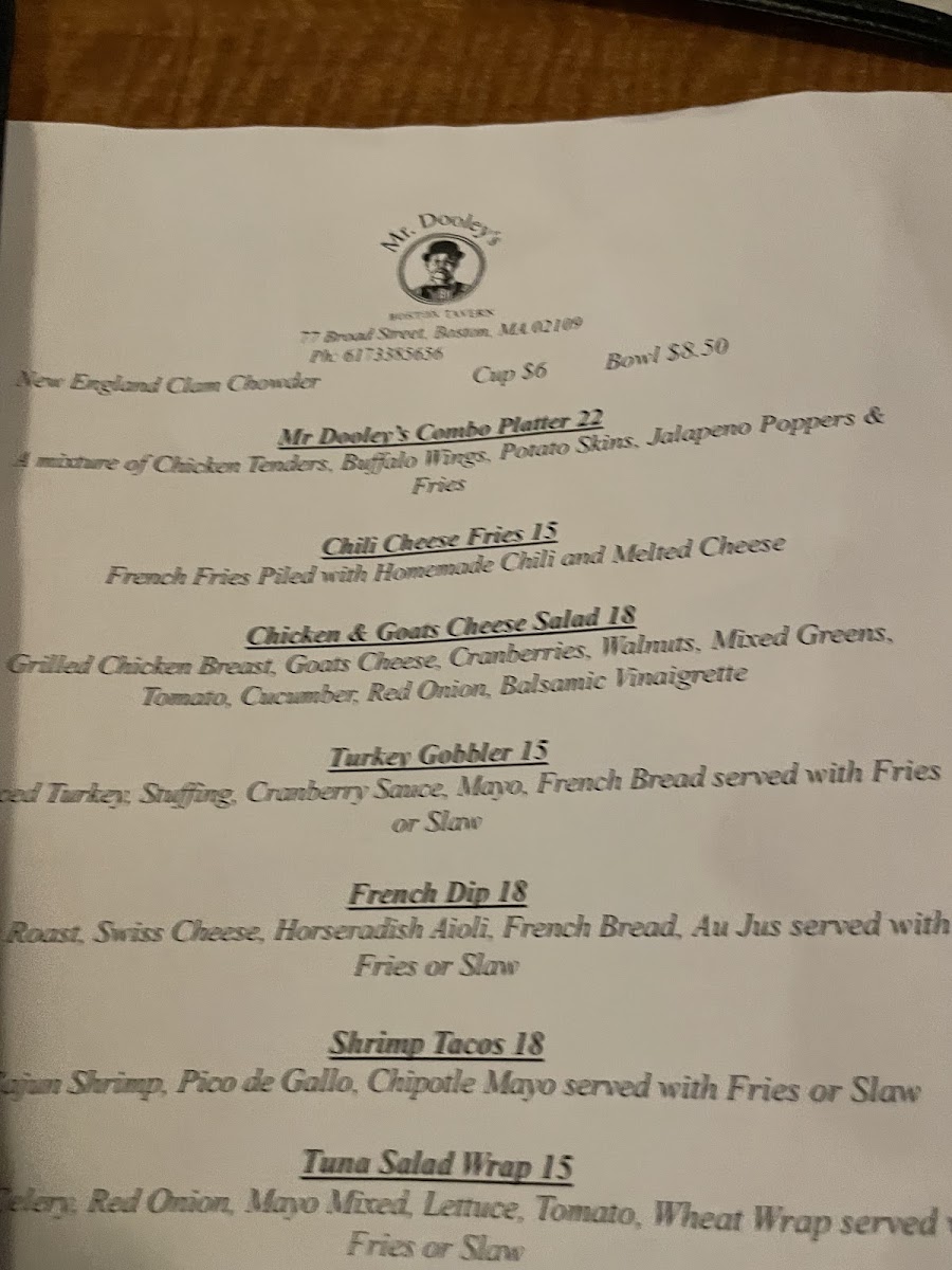Mr. Dooley's Boston Menu - Image 6